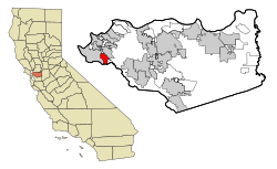 Contra Costa County California Incorporated and Unincorporated areas El Cerrito Highlighted